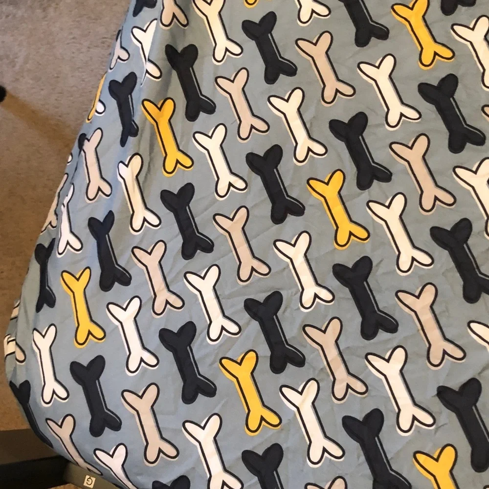 Grey Bone Pattern Cotton Bedding Sheet - Yellow, Black, White